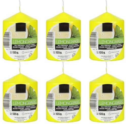 6 Stück Grüne Limette Duftkerze Duft Citronella, Duft Stumpenkerzen 70x57mm 24 Stunden Dauer