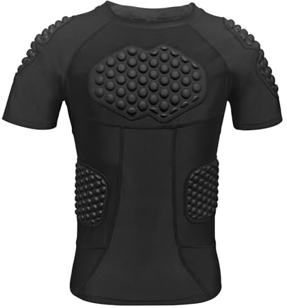 Topeter Gepolstertes Fußballtrikot für Herren, Brust-Rippenschutz, Herzschutz, Brustbeinunterhemden für Fußball, Lacrosse XL
