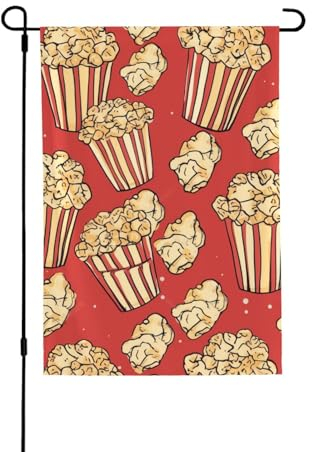 Popcorn-Druck, bedruckte Flagge, Dekor-Banner, doppelseitiger Druck, Gartenflagge für drinnen und draußen, Haus, Garten