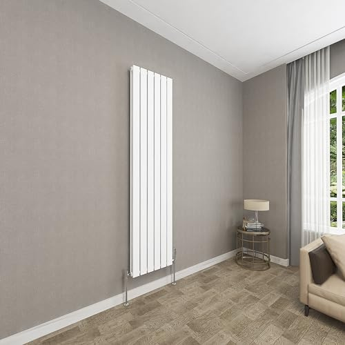Sky bathroom | 1800x408mm Vertical Designer Radiators White Flat Panel Double Panel Central Heating Radiator