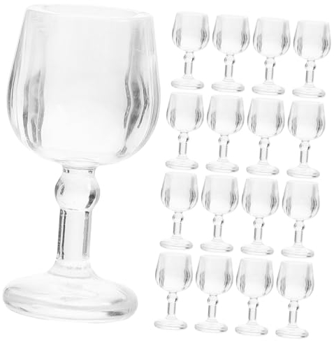 BESTonZON 80 Pcs Miniature Water Cups Mini House Cup Models Miniature Goblet Miniature Toys Cups for Miniture Decoration Play House Toy Micro Goblet Abs Pretend Child Food Play