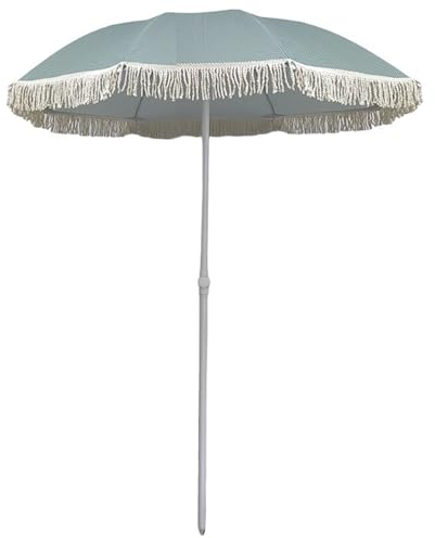 Sombrilla de Jardín de 140 Cm con Flecos de Encaje, Sombrilla de Playa for Terraza Exterior, Protección UV Sombrilla de Patio