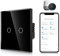 CNBINGO Interruptor de luz inteligente, interruptor táctil WiFi funciona con Alexa y Google Home, control multi aplicación, interruptor de pared de cristal empotrado, no requiere cable neutro