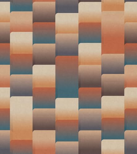 Rasch Tapete 363876 - Fototapete auf Vlies mit runden Ecken und Kanten in Blau, Orange und Beige aus der Kollektion Magicwalls - 3,00 m x 2,65 m (LxB)