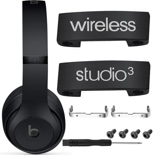 Studio 3 Hinge Replacement Parts Metal Folding Original Hinges Headband Connector Clip Pin Cover Accessories Repair Kit Compatible with Beats Studio3 Wireless Over-Ear Headphones. (Gloss Black)