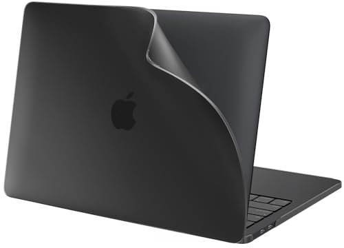 BlueSwan PP Cover compatibile con MacBook Pro 13 Pollici M2 M1 2022-2017, A2338 A2251 A2289 A2159 A1989 A1708 A1706, Custodia Si Adatta Meglio al Corpo, Durevole Protettivo AntiGraffio - Opaco Nero