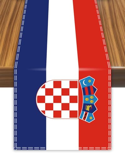 Tischläufer Kroatien, Kroatische Flagge, Tischdecke für Esszimmer, Heimdekoration