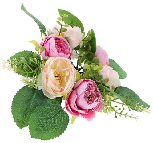 OSOLADY Pfingstrose Blume Kerze Kranz Künstliche Wohnkultur Blatt Kranz Für Hochzeit Party Bankett Decor