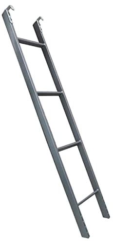Silver Metal Bunk Bed Ladder with Foam Foot Pads for Kids Elderly Disabled Adults 1.6m Twin Bunk Beds Hook Ladders