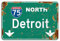 Rustikales Detroit Highway Schild: Vintage Interstate 75 blechschilder retro mit sprüchen vintage home deko 12x8 inch/30x20cm