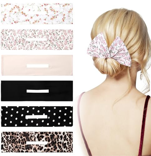 UOCAI 6 Stück Magischer Haarknoten Haar Twist Haarband, French Twist Frisierhilfe Haarknotenmacher Haarschmuck Hair Bun Maker Roller Dutt Maker Haarknoten Maker für Damen und Mädchen