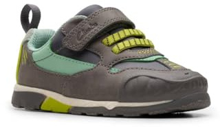 Clarks Steggy 2 Park T Grey Leather Kids Boys Toddler Shoes 8098-07G