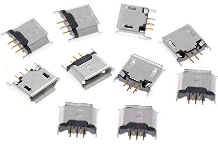 Rudiaoa Lot de 10 prises USB de type B femelle 180 degrés 5 broches