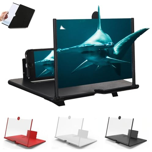 Ultra HD-Bildschirmlupe, Bildschirmlupe für Handy, Mobile Lupe Handy, Bildschirmlupe, Mobiltelefone Bildschirm Vergrößerung, Anti-blaulicht, Kompatibel mit Allen Mobiltelefonen (Schwarz, 16 Zoll)