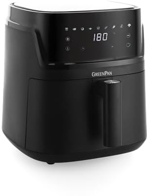 GreenPan Switch 9-in-1 XL Air Fryer Backofen, 7,2 L, Antihaftbeschichteter Korb, Schnelles Aufheizen, Multifunktionsvorwahlen,Auto-off Funktion,Digitale LED Anzeige,Cool-Touch Griff,PFAS-frei,Schwarz