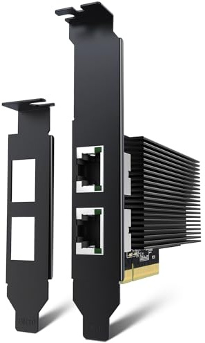 Tarjeta De Red 10G Doble Puerto RJ45, Tarjeta Ethernet YuanLey 10G Base-T con Controlador Intel X540, Adaptador Ethernet PCIe A 10Gb RJ45 Nic Compatible PCI Express X8, X16, para Windows/Linux/VMware