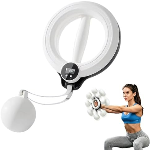 Infinity Hoop for Arms Shoulder, Flabby Arm Exerciser with Digital Tracker, 1.21lbs PC Hand-Crank Forearm Workout for Upper Body Toning