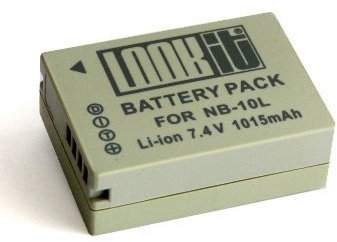 LOOKit - Batterie NB-10L Lithium-Ion - 1015mAh - pour Canon PowerShot SX50 HS, SX40 HS , PowerShot G15, PowerShot G1 X
