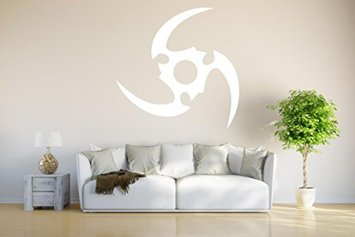 Indigos UG - Wandtattoo Wohnzimmer - Wandaufkleber Tribal, Wurfstern 120x118 cm weiss w173 - Aufkleber Kinderzimmer Schlafzimmer Küche Badezimmer Büro Dekoration
