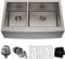Kraus KHF204-33 33 inch Farmhouse Apron 60/40 Double Bowl 16 Gauge Stainless Steel Kitchen Sink