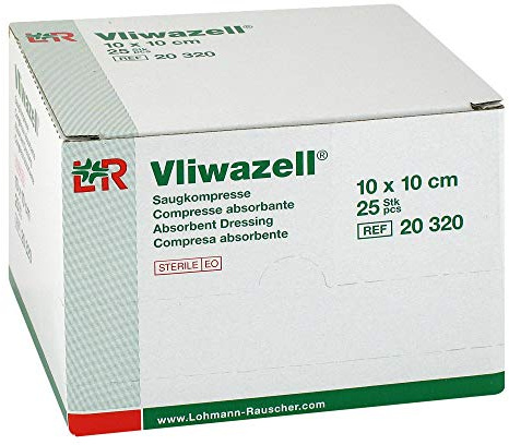 VLIWAZELL Saugkompressen 10x10 cm steril 25 St