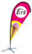Beachflag Eis über 2m hoch Reklame Eisdiele Werbefahne Werbung Flagge Rot/Gelb Tropfenform mit Bodenhaltung