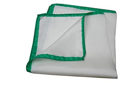 Avantgarde - Pochette Uomo da Tasca Bianca Man Handkerchief Seta Silk Bordo Diversi Colori (Taglia Unica, bordo alto verde smeraldo)