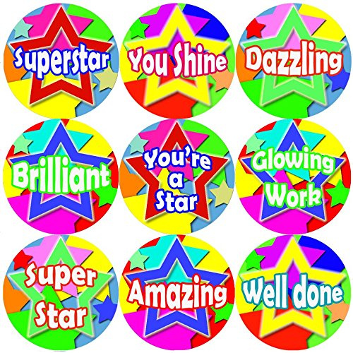 144 Superstar 30mm School Reward Stickers for Teachers, Parents Party Bags,