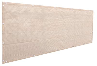 Alion Home© Elegantes Sichtschutzgitter für Hinterhof, Terrasse, Balkon, Zaun, Pool, Veranda, Geländer. (122 x 25 cm, Banha-Beige)
