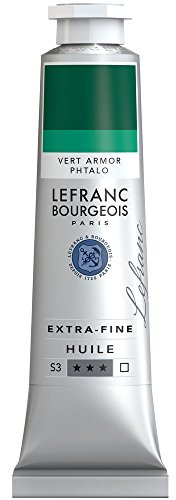 Lefranc Bourgeois Extra-Fine Oil Paint, Artists Quality, Phtalocyanine Armor Green, 40ml Tube