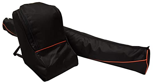 Aves-24 SKITASCHE Skisack 150 160 170 180 und 190 cm für Ski mit Stöcke mit/ohne Skischuhtasche reißfeste Skibag (170cm, SCHWARZ mit Schuhtasche)