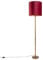 QAZQA - Klassisch I Antik Vintage Stehleuchte I Stehlampe I Standleuchte I Lampe I Leuchte Gold I Messing mit rotem Schirm 40 cm - Simplo I Wohnzimmer I Schlafzimmer - Stahl Länglich - LED geeignet E2