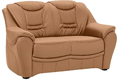 Cavadore 2-Sitzer Bansa mit Federkern / Polstercouch in Leder / 148 x 94 x 95 / Echtleder Hellbraun
