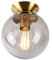 Qazqa - Art Deco Art Deco Deckenlampe Messing mit Rauchglas - Pallon I Wohnzimmer I Schlafzimmer - Kugel I Kugelförmig - LED geeignet E27
