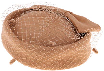 Tubayia Damen Baskenmütze Kopfschmuck Fascinator Pillbox Hut für Kirche, Teeparty, Hochzeit (Khaki)