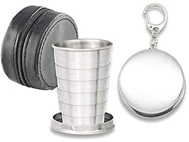 Outletdel ocio Vaso Plegable telescopico. Acero Inoxidable. Funda incluida. Diametro 55mm