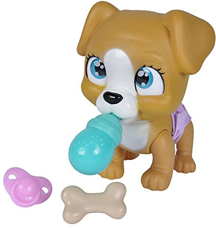 Simba 105953050 – Pamper Petz Hund, mit Trink- und Nässfunktion, Spielzeughund für Kinder ab 3 Jahren, Welpe zum Spielen, mit Überraschung und magischer Pfote