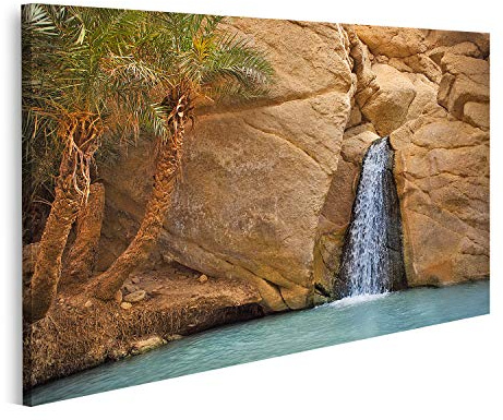 islandburner Bild auf Leinwand Blick Auf Berg Oase Chebika Mit Wasserfall Sahara Wüste Tunesien Afrika Bilder Wandbilder Poster
