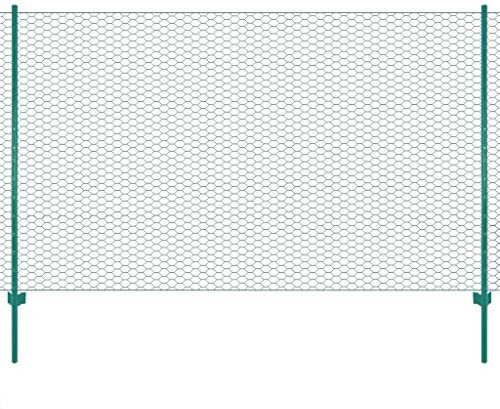 Goliraya Wire Mesh Fence with Posts Chain Link Fence Steel25x2 m Green