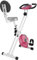 HOMCOM Vélo d'appartement pliable vélo de fitness vélo d'intérieur 8 niveaux de résistance magnétique avec dossier selle réglable écran LCD multifonction capteur fréquence cardiaque rose