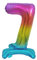 GoDan Beauty&Charm Luftballons Zahlen 0-9 zum Aufstellen auf dem Tisch 38 cm Folienballon Geburtstagsluftballons Zimmer und Raumdekoration beim Geburtstag Jubiläum (Zahl 7 Regenbogen)