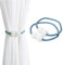 Magnetic Curtain Tie Backs, Magnetic Curtain Clips Rope Curtain Holder Buckles Small Bead Curtain Buckle Clips Rope Holders for Home Office Hotel Window Decoration (2-PACK, Blue)