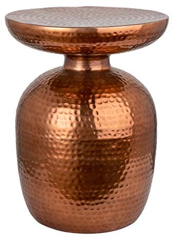 invicta INTERIOR Handgearbeiteter Beistelltisch Orient 36cm Kupfer Hammerschlag Design Wohnzimmertisch Couchtisch