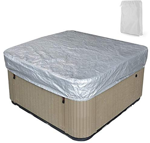 SHJC Rechteckige Allwetter Garten Whirlpool Abdeckung UV-beständige SPA-Whirlpool-Abdeckungs-Swimmingpool-Staubschutzabdeckung Grau,231 * 231 * 30cm