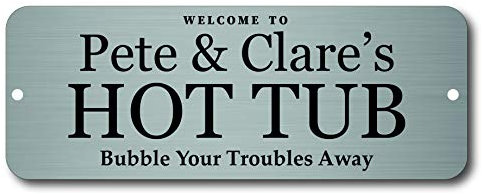 Maggie-mais Personalised Hot Tub Sign Metal Plaque Gifts, Bar,Garden,