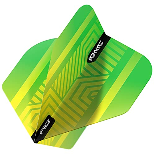 RED DRAGON Hardcore Ionic Green and Yellow Dart Flights Standard Dart Flights 3 Sets pro Packung (9 Wellen in total)