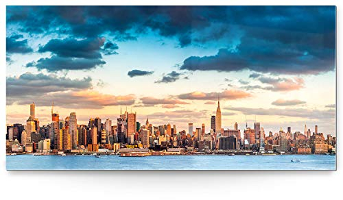 Wandbild Skyline Panorama von New York - 180cm x 90cm Acrylglas 5mm mit Alu-Dibond Verbund + Rückrahmen