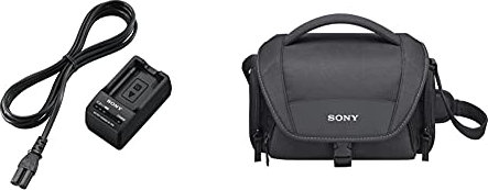 Sony BC-TRW - Caricabatterie originale per batteria NP-FW50 per Fotocamere Alpha 5100, 6000, 6100 & LCS-U21 Custodia morbida per fotocamera o videocamera e accessori, Nero