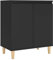 vidaXL Buffet avec Pieds en Bois Massif, Armoire avec 2 Compartiments, Organisateur de Salle de Séjour Salon, Scandinave, Noir Bois d'Ingénierie