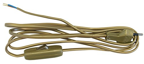 Gefom Cordon avec Interrupteur, 2m 2x0.75mm², Vieil Or